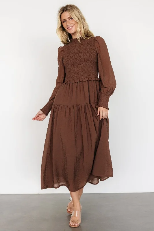 Latest Trends Daria Smocked Maxi Dress | Brown