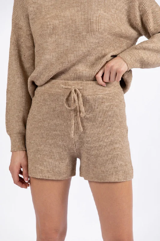 Forward Trendsetter Cloud Chaser Mocha Sweater Knit Shorts FINAL SALE