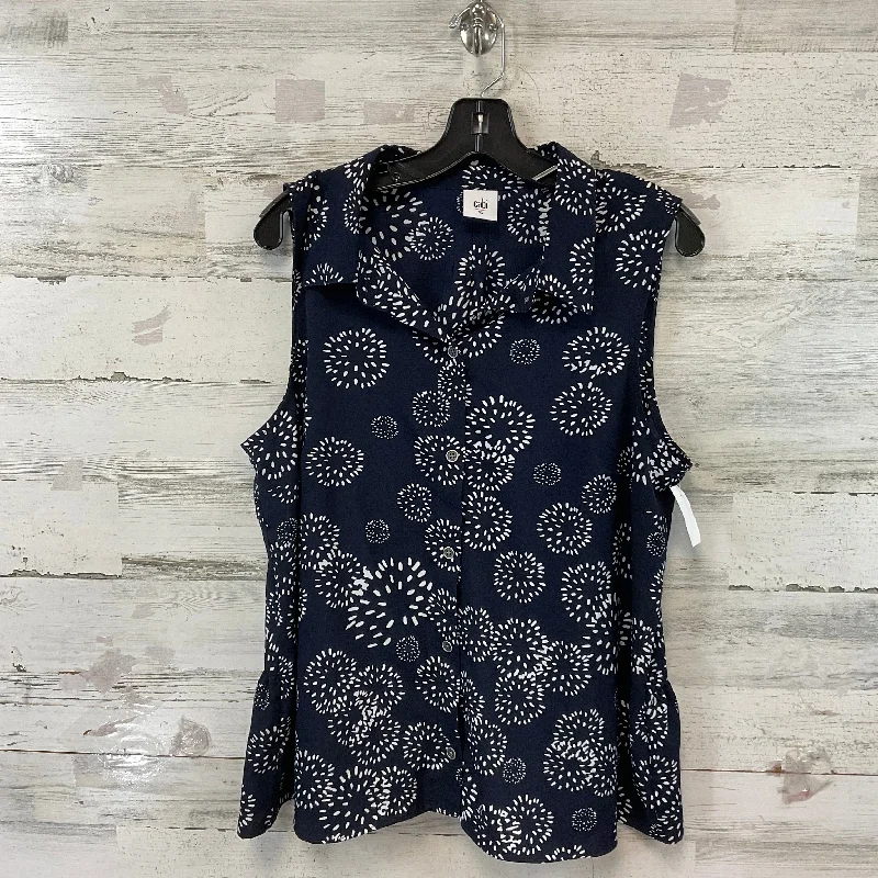 Blouse Sleeveless By Cabi In Blue, Size: Xl