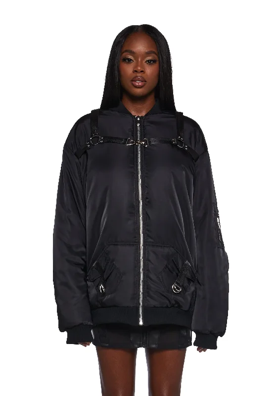 Romantic Date - Night Ensemble Baddie Undercover Oversized Bomber Jacket