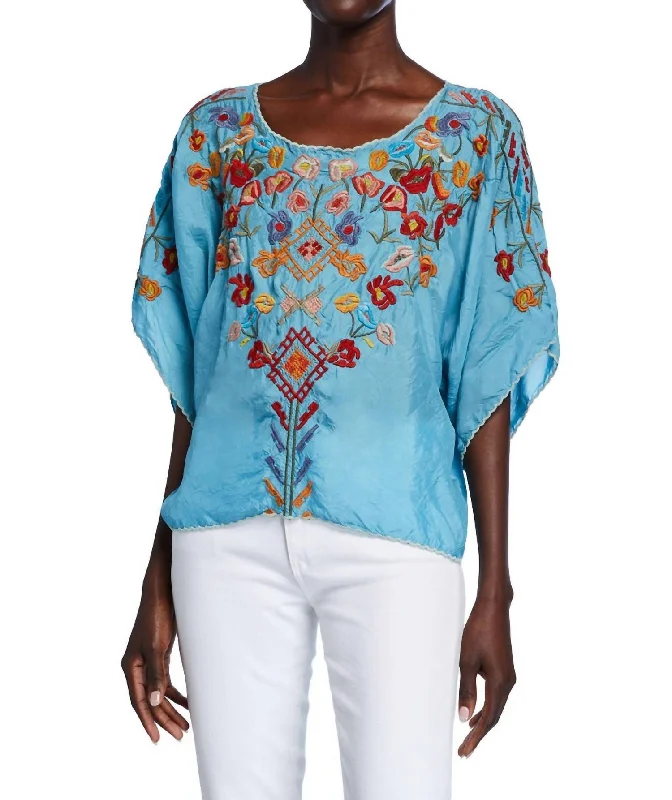 Seasonal Trends Lombriga Cupra Blouse In Coastal