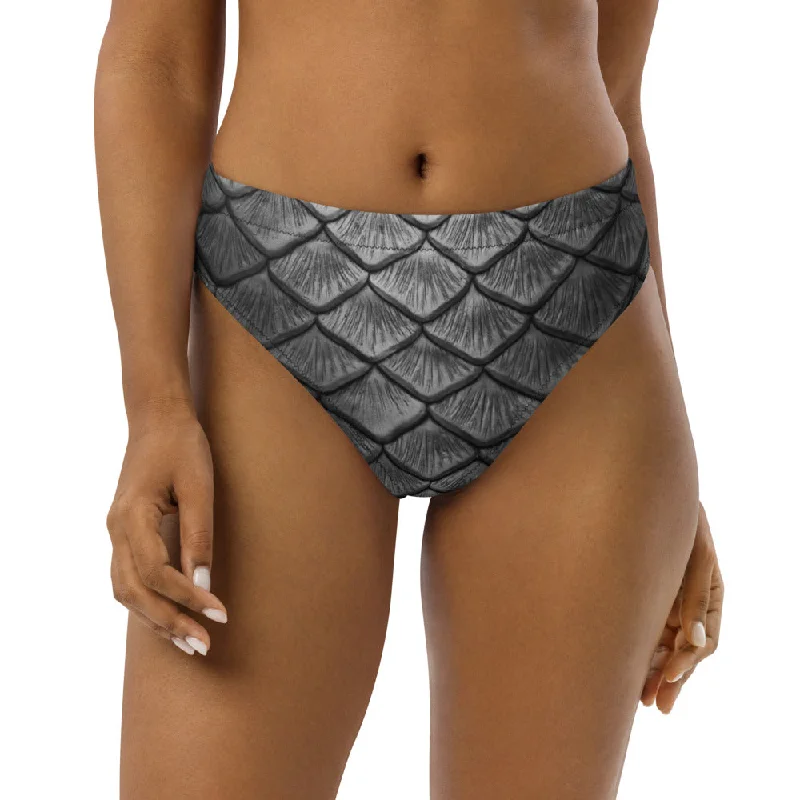 Stylish Looks Starcrossed Silver Recycled High-Waisted Bikini Bottom