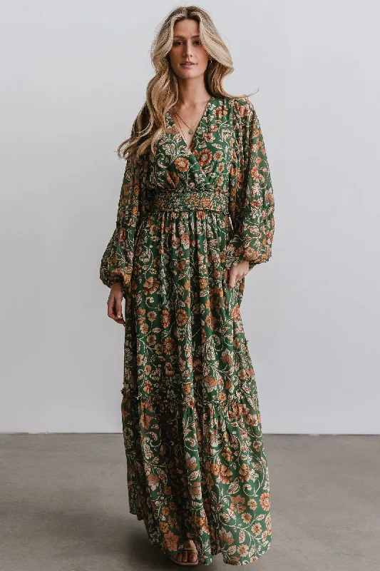 New In This Season Bria Maxi Dress | Green Floral