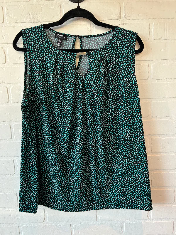 Top Sleeveless By Jones New York In Black & Blue, Size: L