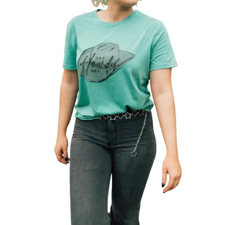 Now On Sale For Chic Urban Styles Hey Howdy Rhinestone Short Sleeve Top In Teal