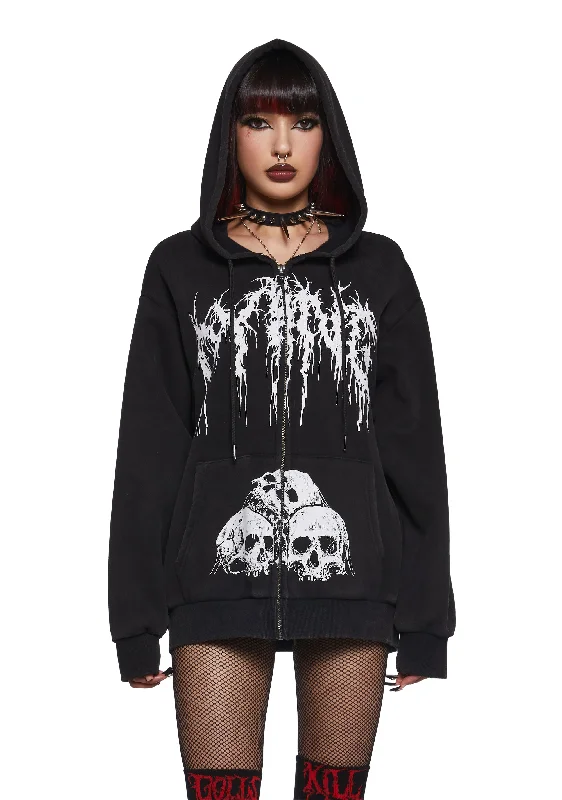 Art Deco Geometric Pattern Look Surrender To Fate Zip-Up Hoodie