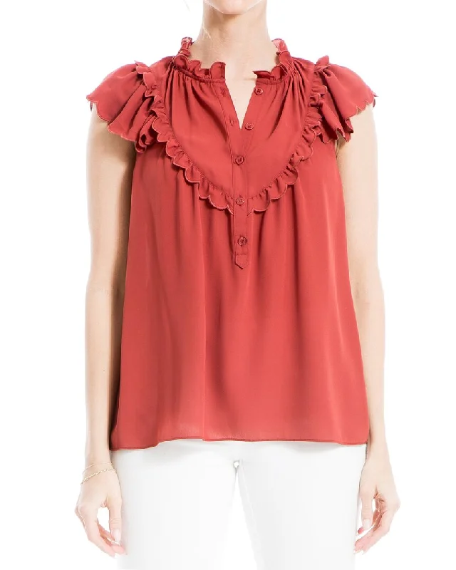 Comfort Meets Fashion Max Studio Flutter Sleeve Blouse