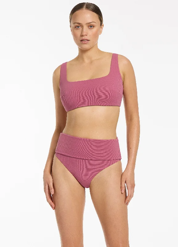 Chic Wardrobe Essentials Isla Rib E-F Tank Bikini Top - Mauve