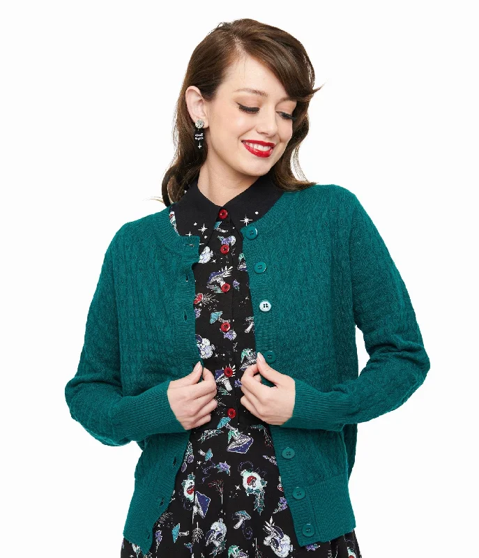 Chic Urban Fashion Look Banned 1950s Green Katie Cardigan