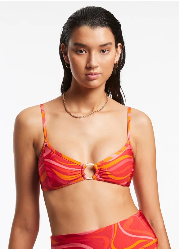 Best Deals Of The Season Vortici Trim Bralette - Cherry