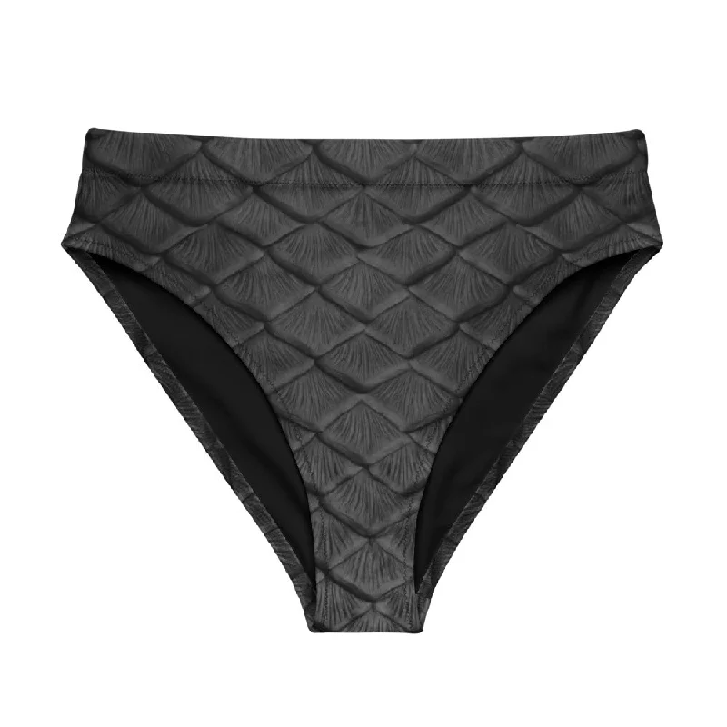 Chic & Cozy Apparel Obsidian Scale Recycled High-Waisted Bikini Bottom