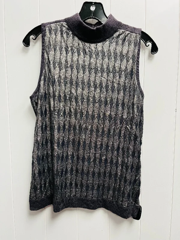 Top Sleeveless By Etcetra In Grey, Size: M