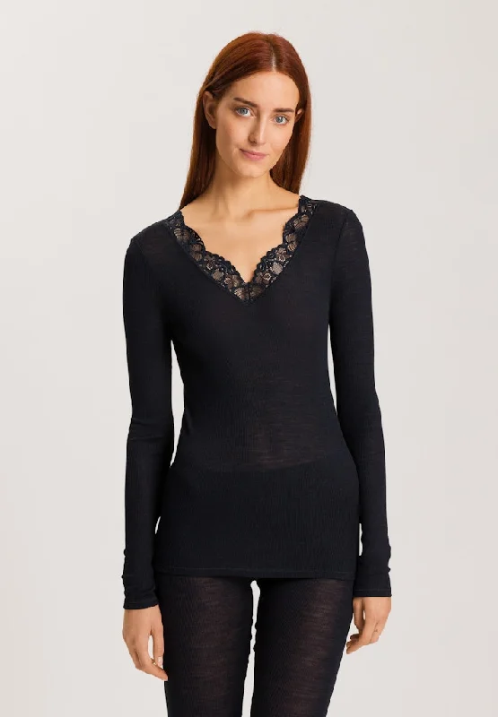 Dreamy Draping Woolen Lace - Long Sleeved Top