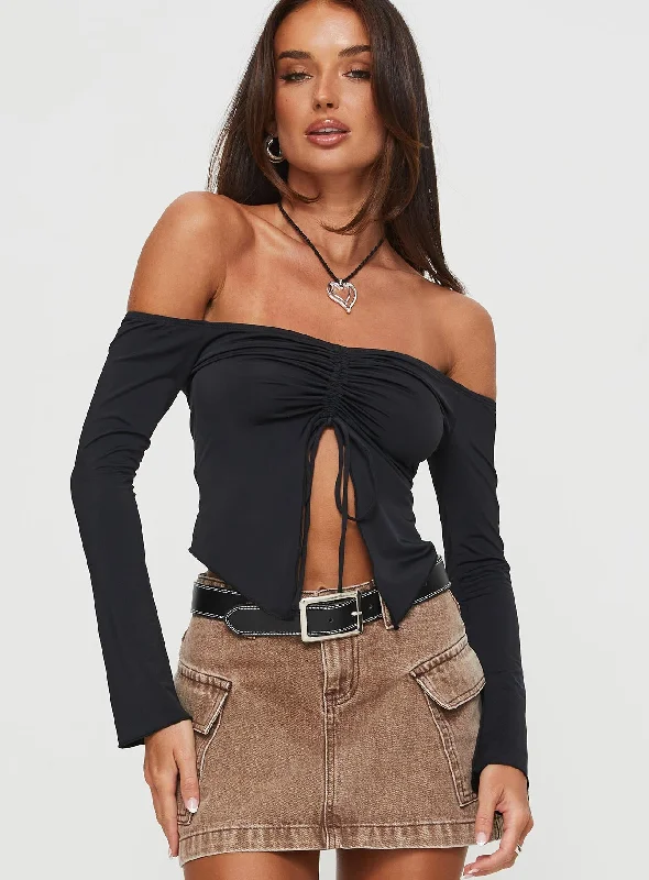 Season Sale Carradine Off The Shoulder Top Black