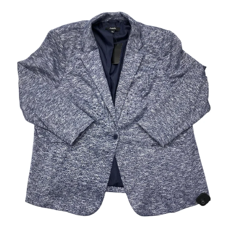 Blazer By Simply Be In Blue, Size: 3x