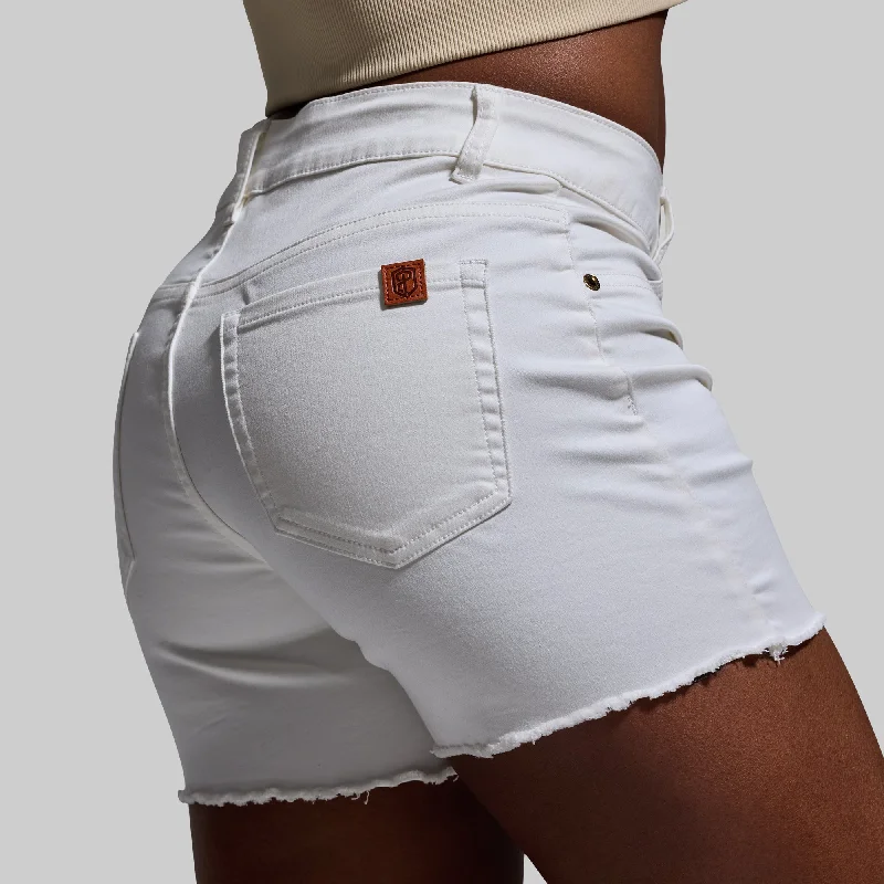 Romantic Detailing FLEX Stretchy Jean Short (White)