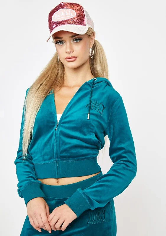 Modern Romance Sapphire Wave Classic Velour Hoodie