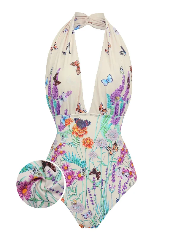 High End Women's Wear Butterfly Halter One-Piece Bikini Set