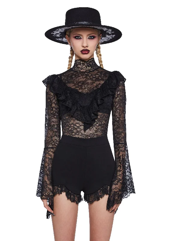 Explore What's New Sealing Spell Lace Blouse - Black