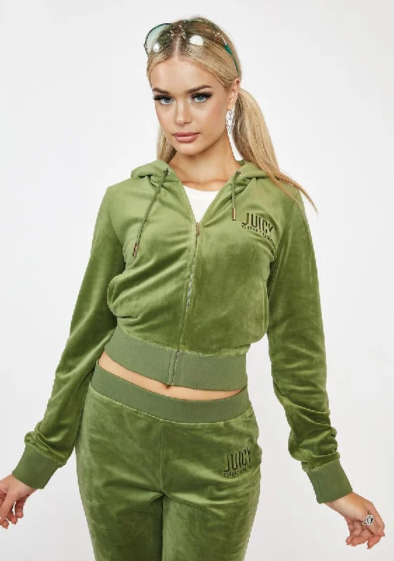 Everyday Glamour Super Greens Classic Velour Hoodie