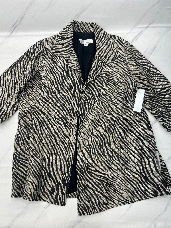 Blazer By Caroline Rose In Zebra Print, Size: Xl