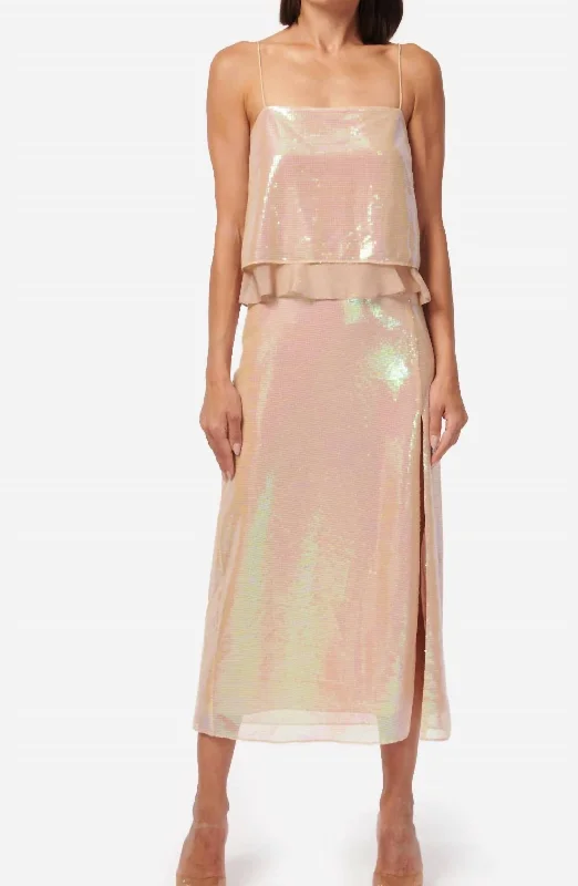 Chic Wardrobe Artemis Skirt In Opal Sequin