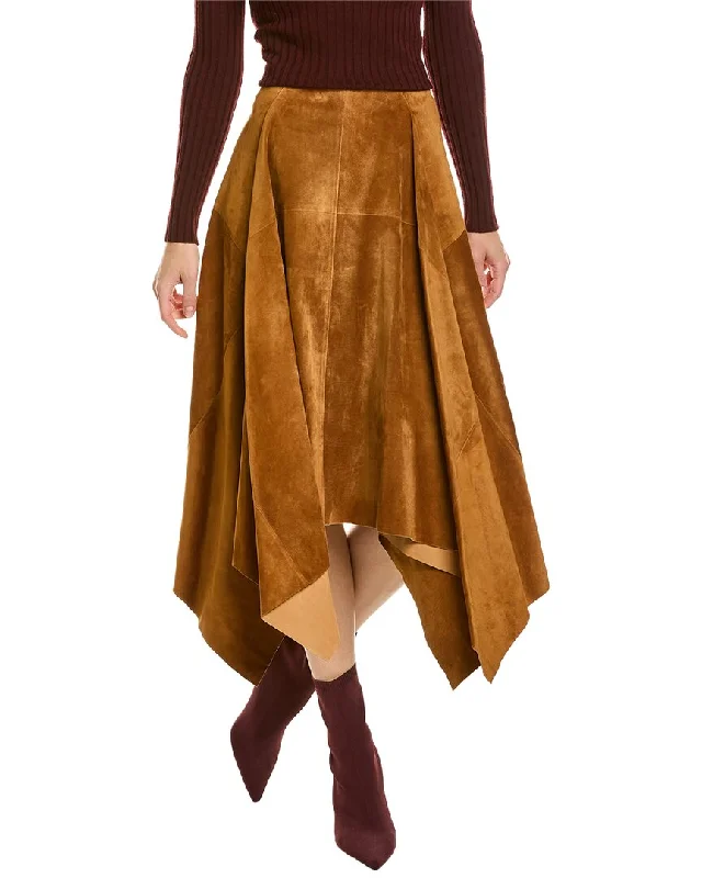 Score Big On Glamorous Red - Carpet Styles Ferragamo Suede Maxi Skirt