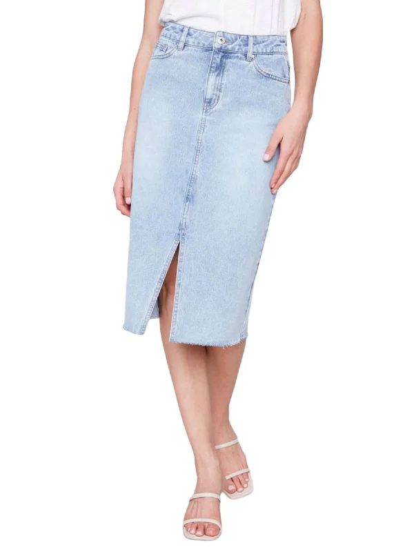 Casual Fashion Frayed Hem Denim Skirt