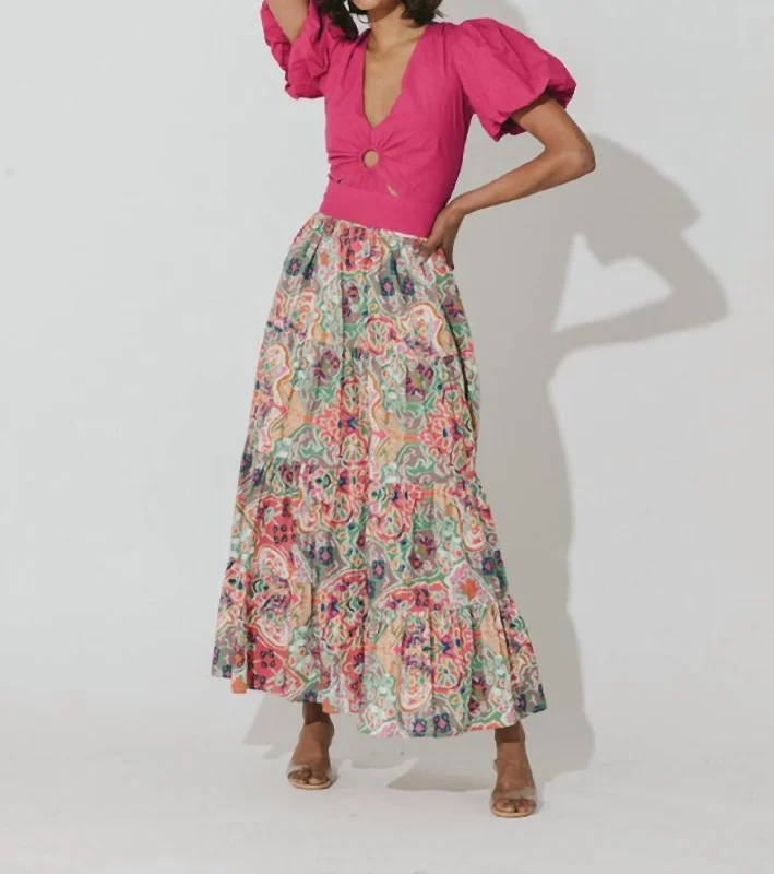 Chic Allure Jacinta Maxi Skirt In Panama