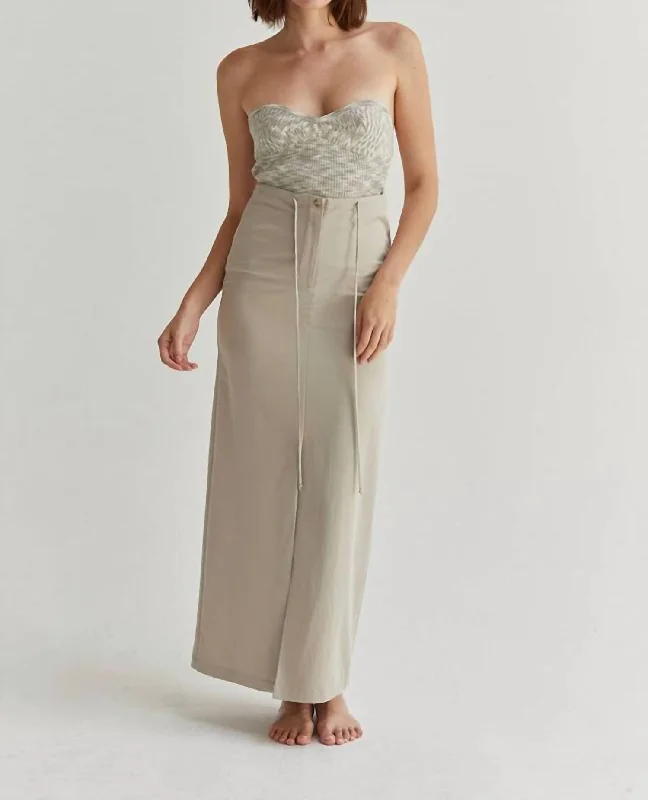 Boho - Chic Festival - Ready Style Jayda Maxi Skirt In Taupe