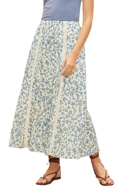 Dreamy Draping Kona Floral Lace Maxi Skirt In Multi Print