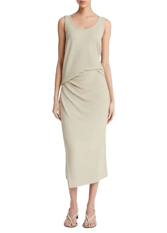 Urban Femme Streetwear Side Drape Skirt In Sepia