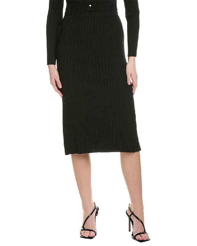 Chic Styles Solid & Striped The Yvette Midi Skirt