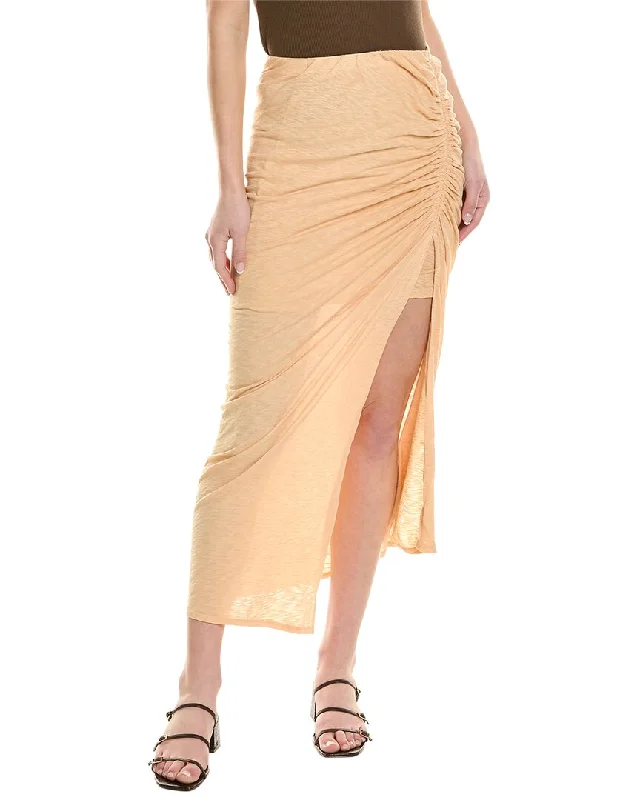 Anniversary Sale Stateside Slub Jersey Shirred Midi Skirt