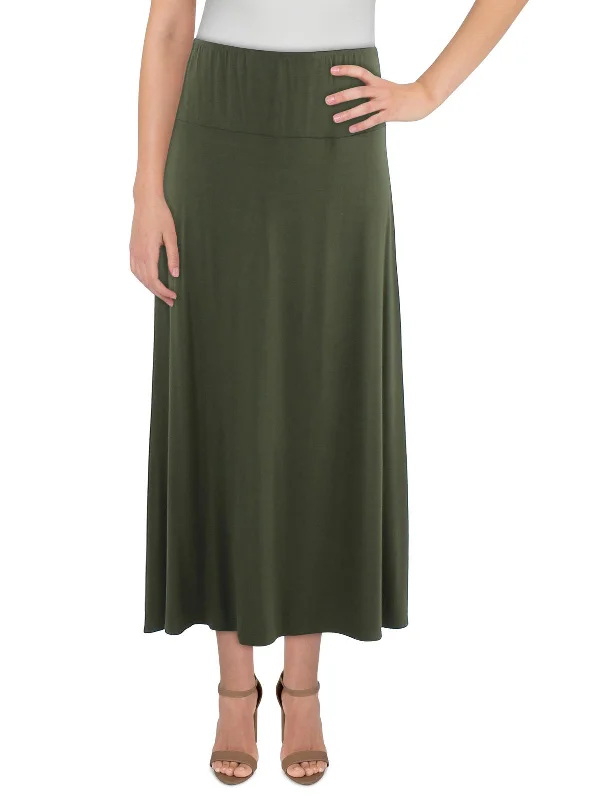 Vintage Fashion Womens Banded Pull On Midi Skirt