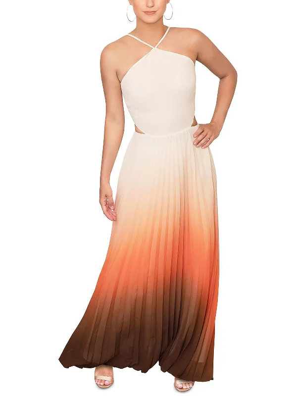 Elegant Style Lively Womens Pleated Long Evening Dress