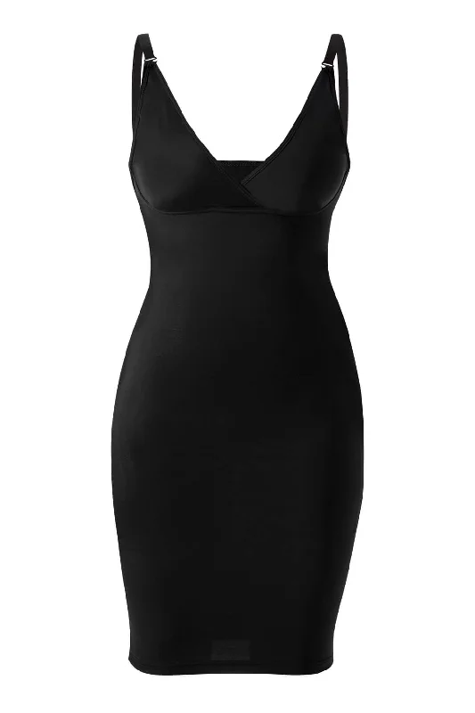 Hot Brand Discounts Deep V-Neck Midi Dress With Built-In Shapewear