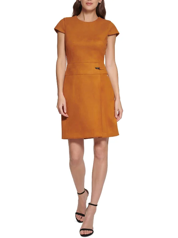 Father's Day Deals Womens Faux Suede Mini Sheath Dress