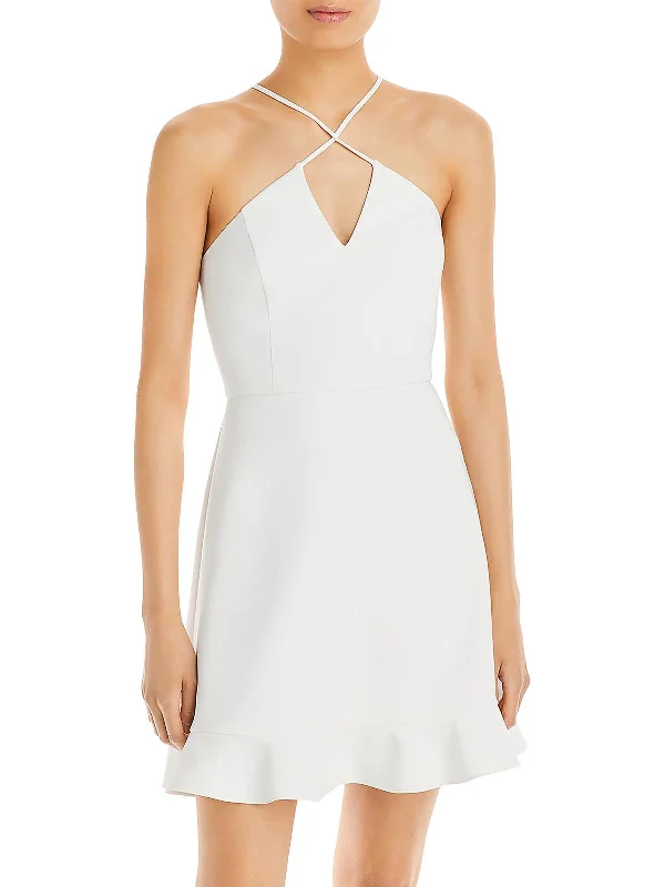 Trendsetter's Closet Womens Halter Mini Cocktail and Party Dress