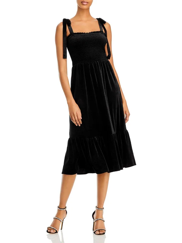 Absurdly Cheap Sale Womens Tie Shoulder Calf Midi Dress