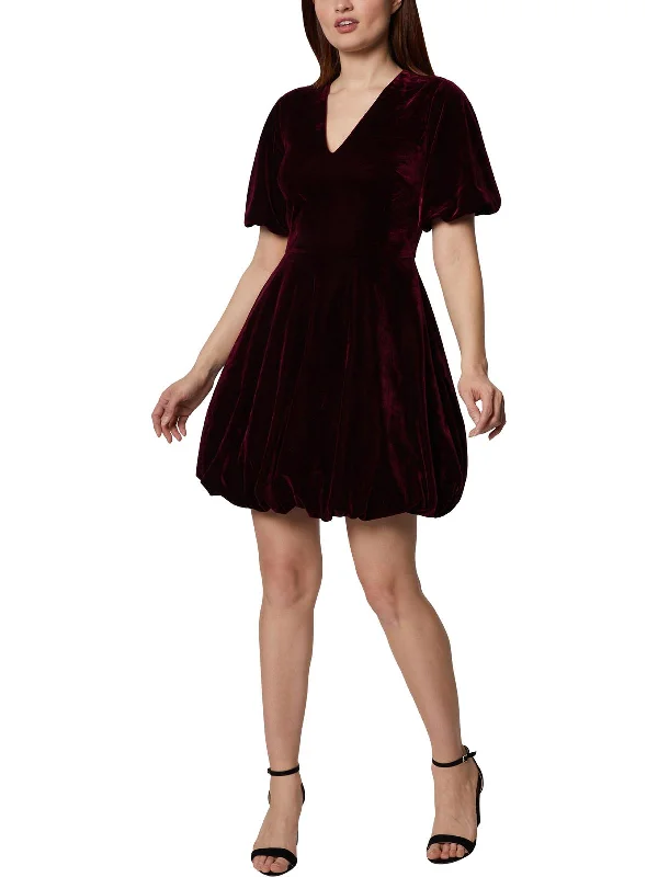 Limited Stock, Big Sale Womens Velvet Above Knee Cocktail and Party Dress