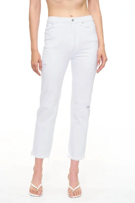 Limited Time Special Offer Charlie High Rise Straight Jeans In White