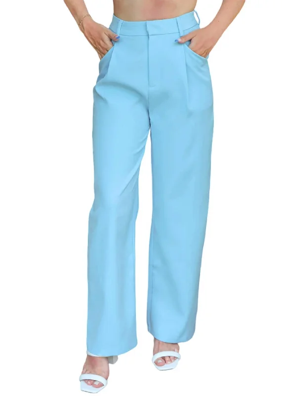 Timeless Elegance Classic Suit Trouser Pants In Ocean Blue