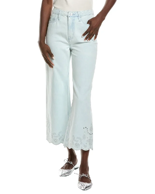 Graceful Drape DRIFTWOOD DENIM Cropped Charlee Eyelet Light Wash Jean