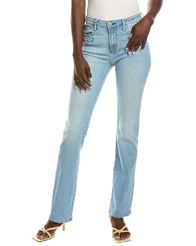 Subtle Sophistication DRIFTWOOD DENIM Farrah Peace Sign Back Pocket Light Wash Flare Jean