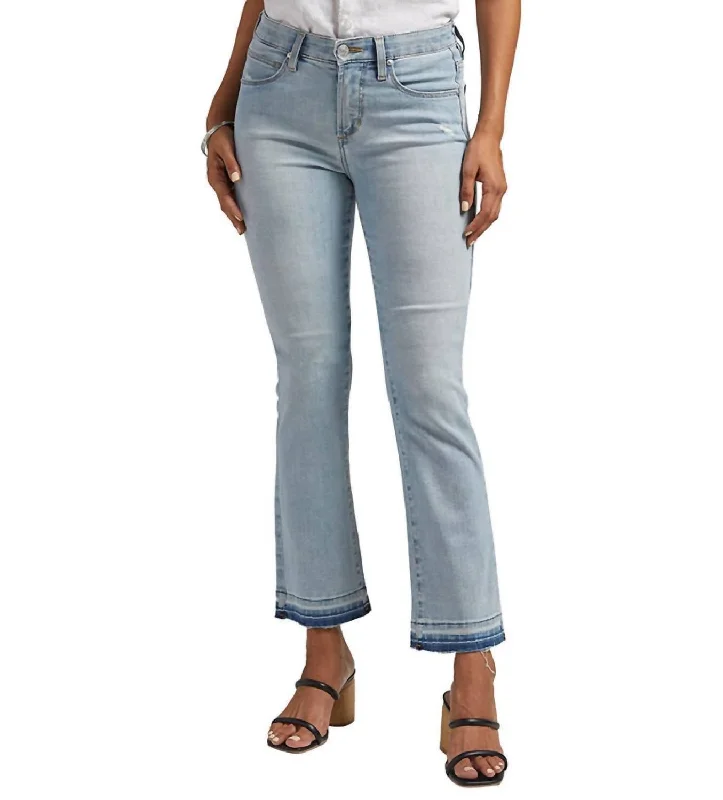 Mid - Week Surprise Eloise Mid Rise Bootcut Crop Jean In Bleach Blue