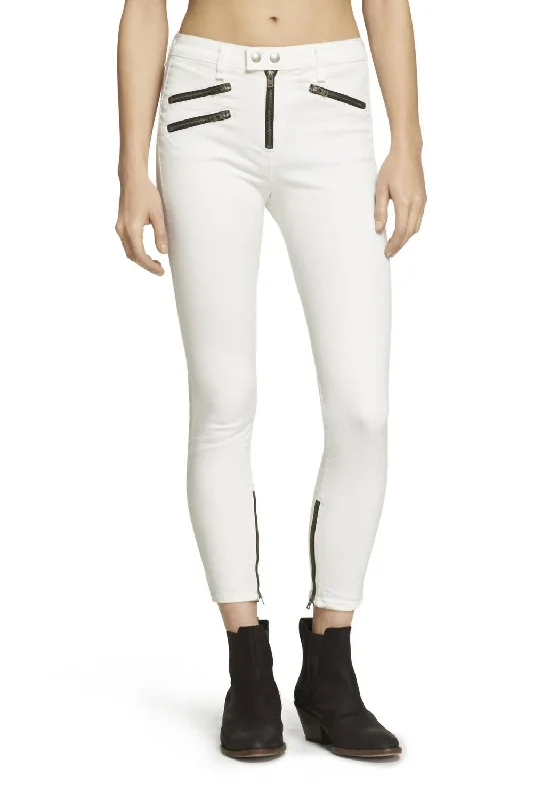 Save Big High Rise Biker Jeans In White