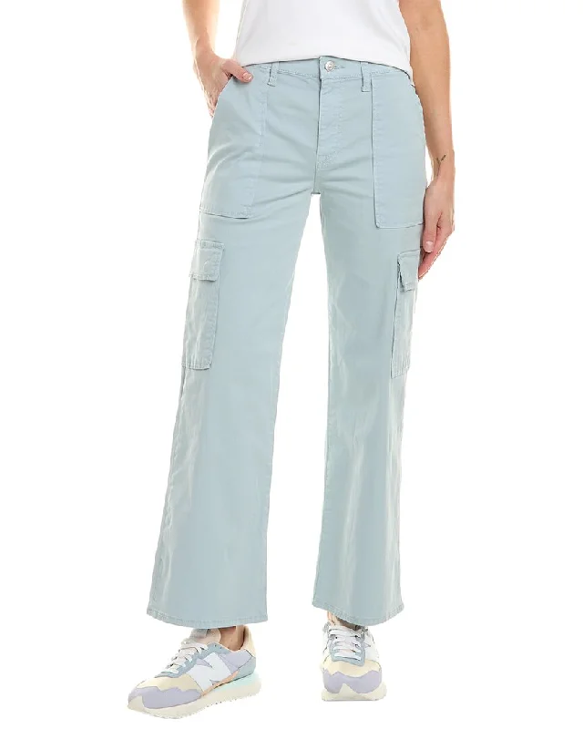 Elegant Fashion HUDSON Jeans Rosalie Light Grey High-Rise Wide Leg Jean