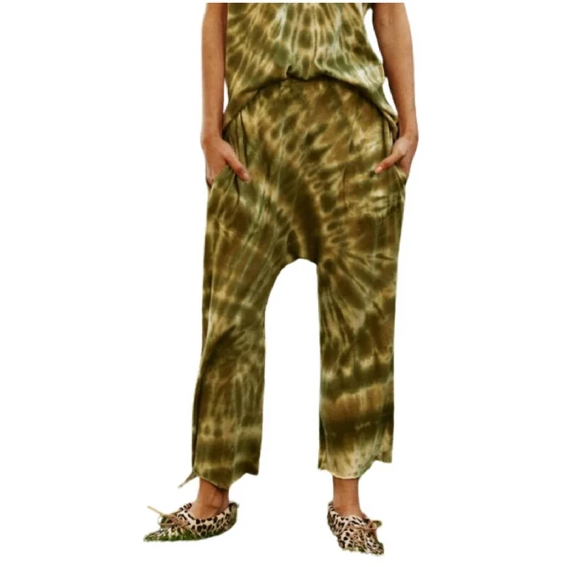 Season Transition Versatile Wear Clearance Jersey Tie Dye Sweatpant In Army