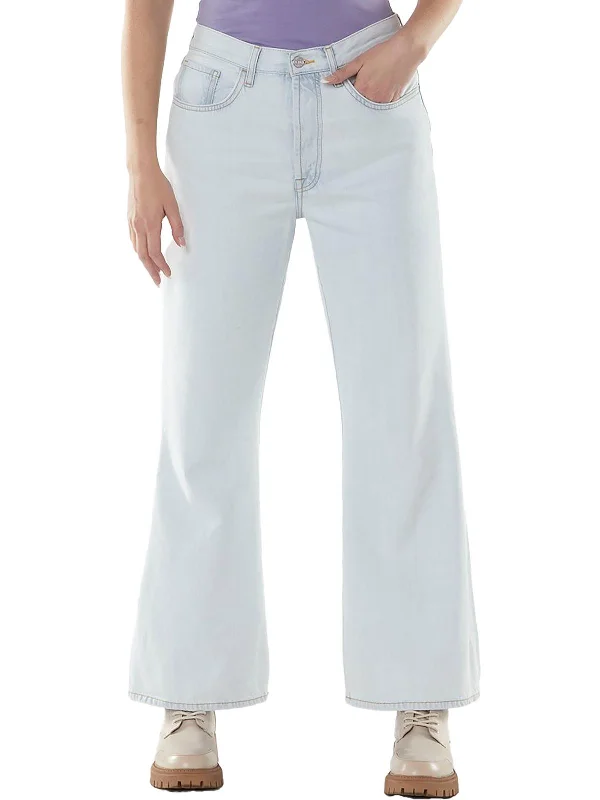 Fashion Sale Womens High-Rise Light Wash Flare Jeans